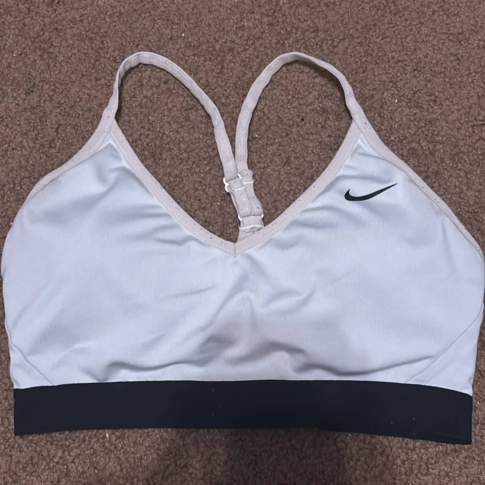 Nike white sports bra